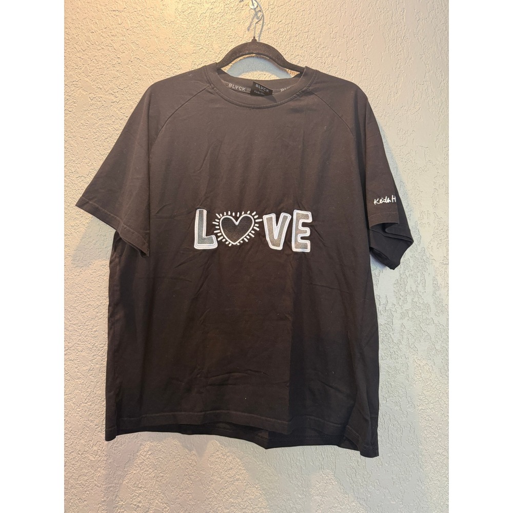 BLVCK‎ PARIS x Keith Haring Black LOVE Heart Graphic T Shirt XS